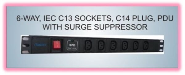 6-WAY SWITCHED IEC C13 PDU WITH SURGE PROTECTION